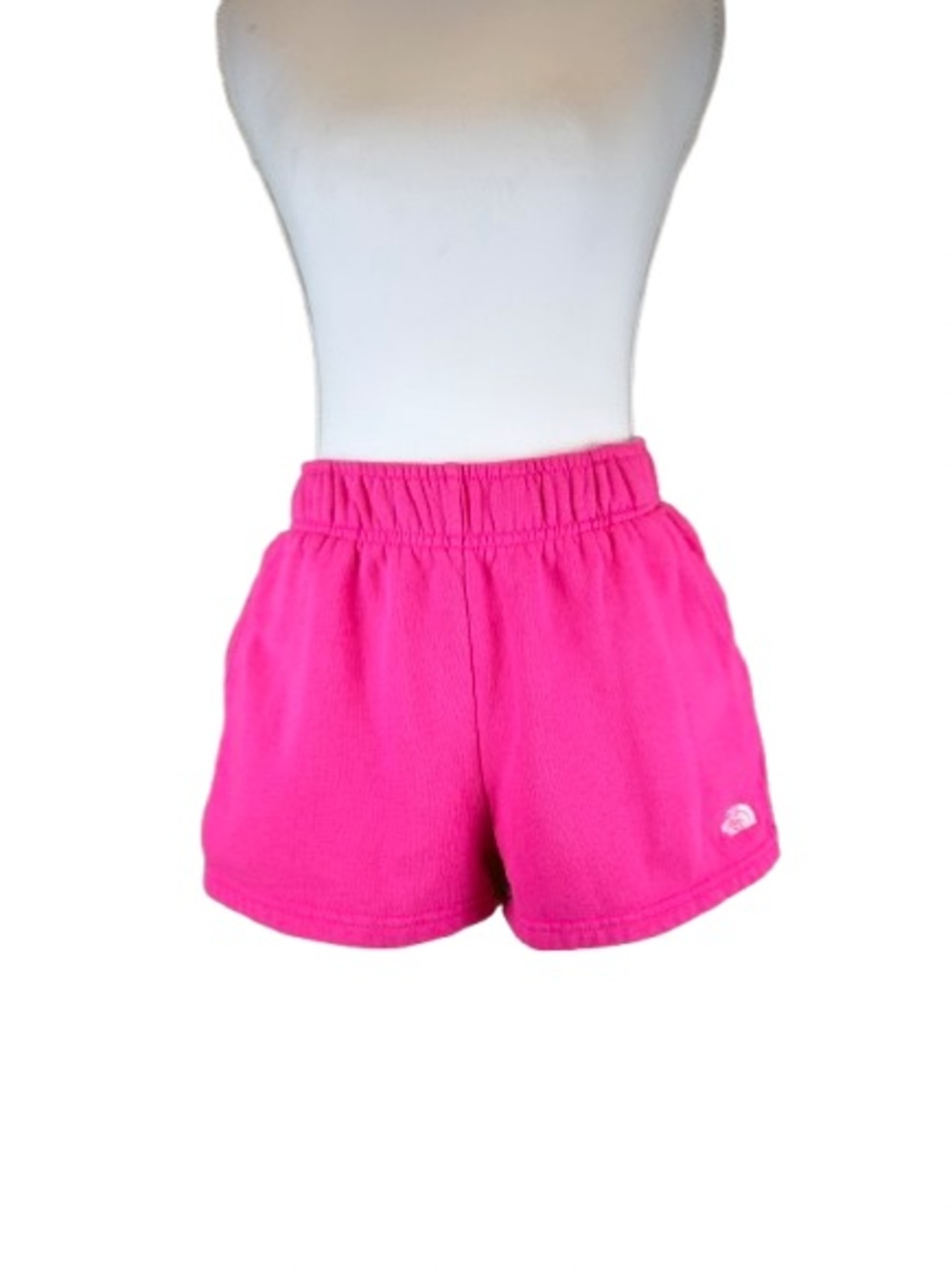 The North Face Womens Small Pink Shorts Logo Cotton Blend Athleisure Barbiecore